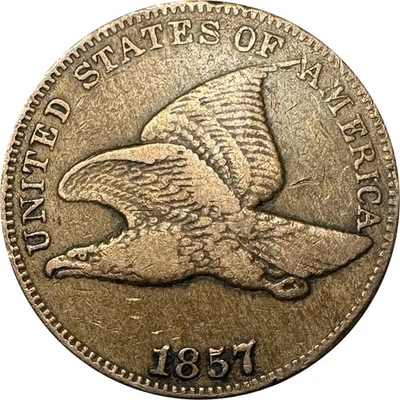 1857 Flying Eagle Cent Choice VF- Obv Of 1856 S-2 Fs-401 Rare Variety!  - Image 1 of 3