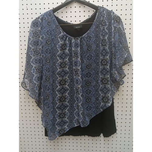 Alyx 1x Camicia Blu e Nera Floreale Cucita In Nero Sotto Slip Comoda