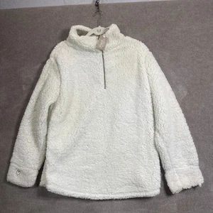 Comfort Collection Pullover Damen Large weiß Sherpa Fleece Reißverschluss Herz kuschelig Geschenk - Bild 1 von 17