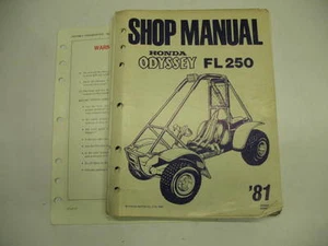 HONDA SHOP MANUAL HONDA ODYSSEY FL250 FL 250 1981 81 SERVICE GUIDE BOOK - Picture 1 of 8