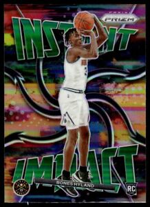 2021-22 Panini Prizm Instant Impact Prizms Green Basketball Card #6 Bones Hyland
