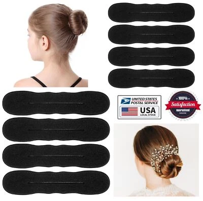 4/8PCS Women Soft Foam Sponge Hair Bun Maker Lazy Sponge Bun Updo Hair Styling - Image 1 of 4