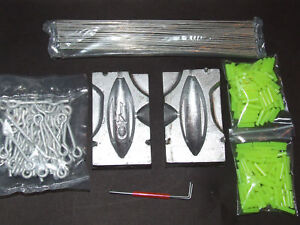 DCA 5oz 140g TOURNAMENT WEIGHT GRIP MOULD KIT LOOPS WIRES ROLLERS SEA FISHING 