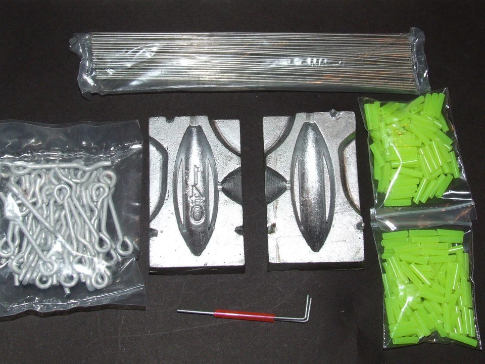 DCA 5 oz 140g KIT DE MOLDES DE AGARRE DE PESO TORNEO BUCLES CABLES RODILLOS PESCA MARINA  - Imagen 1 de 3