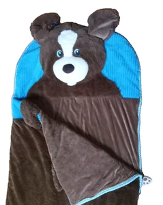 SLEEPING BAG+PILLOW ☆HugFun Puppy Plush Soft Nap Zipper Cozy /Sleepsack 66"x28" - Picture 1 of 11