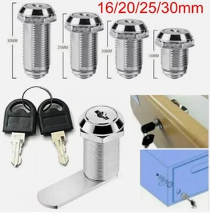 Cam Lock Door Barrel Drawer Cabinet Mail Box Locker Cupboard 16/20/25/30/35/40mm - Picture 1 of 25