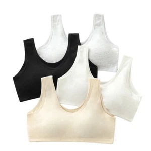 Paquete de 2 sujetadores cortos para niñas con sujetadores deportivos acolchados sujetadores de entrenamiento ropa interior para niños - Imagen 1 de 16