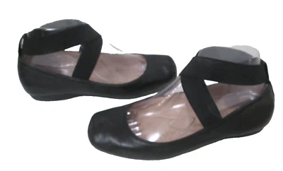 Jessica Simpson 曼德勒芭蕾平底鞋黑色皮革懒人鞋 6.5 米 B25 — 第 1/4 张图片