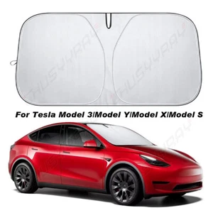 For Tesla model 3 Windshield Sun Shade Visor Foldable UV Heat Block Window Cover - Picture 1 of 11