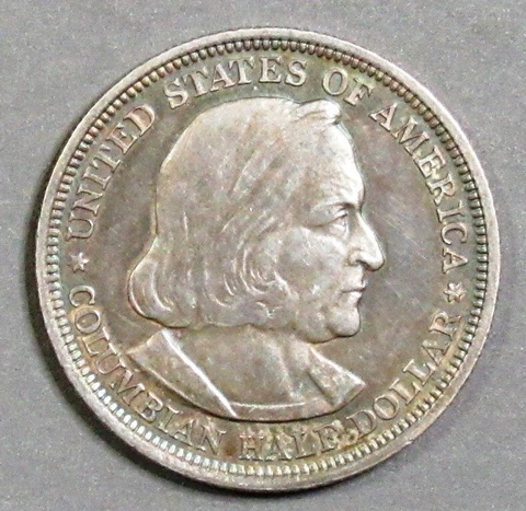 1892 Columbian Commemorative Half Dollar Toned Choice AU-Unc Cover
