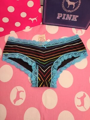 Braguita Hipster de Algodón Borde de Encaje Arco Iris Rara Nueva con Etiquetas De Colección vs Rosa 🌈 Foto 1 de 4