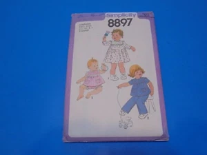 Simplicity Sewing Pattern #8897 Toddler Dress Bloomers Top Pants Size 1/2 & 1 UC - Picture 1 of 3