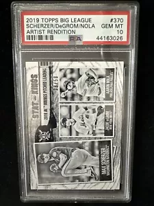 Topps Big League Scherzer/deGrom/Nola Stats 2019 blanco y negro LE/50 PSA 10 - Imagen 1 de 3