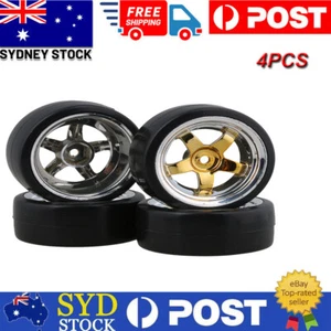 4 x RC Wheel Rims & Tyres Suitable for RC 1:10 on Road Racing Car Hex 12mm - Picture 1 of 12