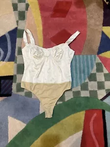 Danielle Bernstein RUCHED TANK STRETCH CHARMEUSE BODYSUIT Size 12 BNWT - Picture 1 of 5
