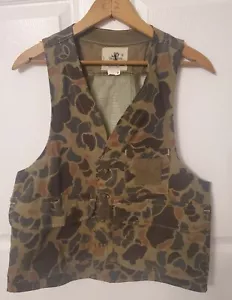 Vtg BLACK SHEEP 60s 70s Camo Vest Duck Hunting Shooting Game Pouch Duck Camo SM - Picture 1 of 6