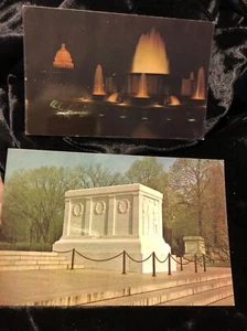 Vintage Tomb of the Unknown Soldier & Capital at Night Postcards Washington DC - Picture 1 of 5