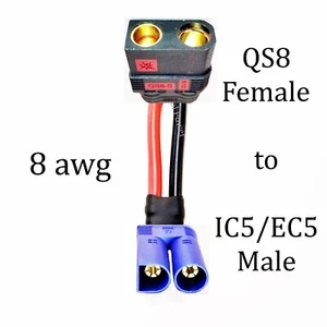 RCP-QS8 Buchse auf IC5/EC5 Stecker Adapter 8 AWG Kabel - Bild 1 von 14