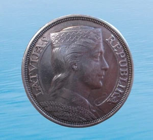 LETTONIA 5 LATI 1931 ARGENTO KM 9 #8082# - Foto 1 di 2