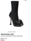 GIAMBATTISTA VALLI Womens Black Knot Front Leather  Heeled Boots Sz US9 $1550