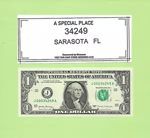ZIP CODE '34249' .. SARASOTA, FLORIDA ... 2017 ..CU $1 J 000 34249 A - Picture 1 of 1