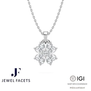 Colgante de diamantes cultivados en laboratorio de 1,04 quilates F VS de 1,04 quilates certificado IGI - Imagen 1 de 4