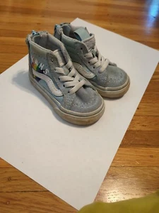 Vans Kleinkind/Kinder Off the Wall SK8 - High Top Regenbogen Reißverschluss hinten Turnschuhe - Größe 4 - Bild 1 von 5
