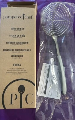NEW Pampered Chef Stainless SPIDER STRAINER Scoops & Drains - Image 1 of 3