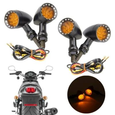 4Pcs Motorcycle LED Bullet Turn Signal Light Blinker Amber For Harley Davidson A - Image 1 of 4