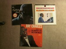 Ray Charles 3 lp lot Listen, Country and Western Music, The Genius of