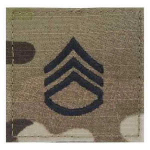 ARMY OCP MULTICAM CAMUFLAJE RANGO INSIGNIA - 2" GANCHO CIERRE PERSONAL SARGENTO E6 - Imagen 1 de 1