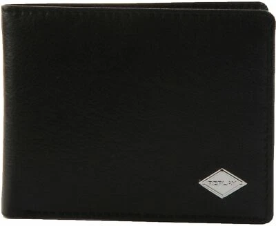 Replay Signature Metal Logo Bi-Fold Black Leather Wallet One Size - image 1 of 3