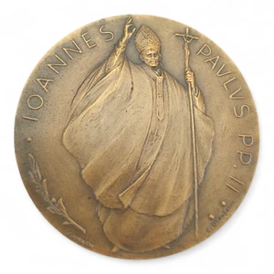 Bronzemedaille - Johannes Paul II. 1985 - Manfrini - BeNeLux Besuch - Bild 1 von 2