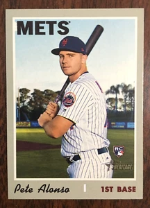 2019 TOPPS HERITAGE HIGH # BASEBALL PETE ALONSO RC ROOKIE CARD NO. 519 N Y METS - Picture 1 of 2
