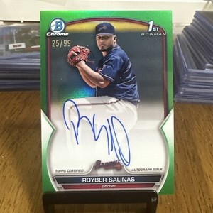 2023 Bowman Chrome Royber Salinas Green AUTO  #'d 11/99 Atlanta Braves Prospect
