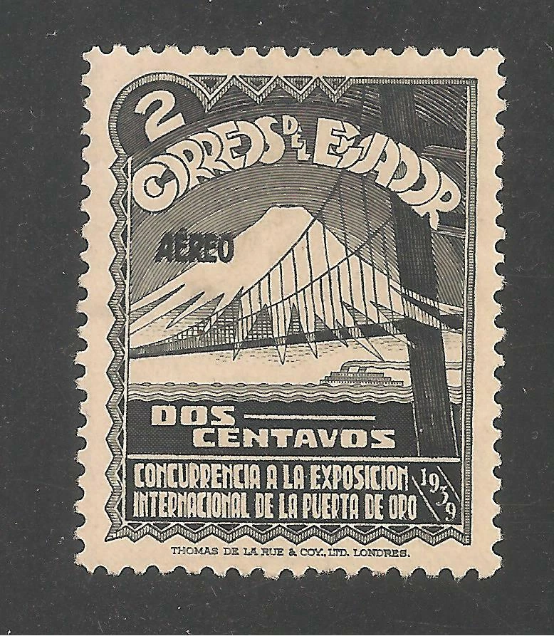 厄瓜多尔 #C73 (AP15) 状况完好 - 1939 年 2c 金门大桥和山峰  — 第 1/1 张图片