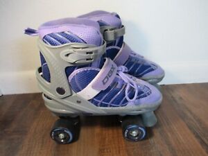 DBX Roller Skates Purple and Gray Girls Adjustable Size Large 5 6 7 8