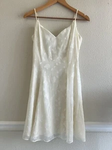 Maurices Vintage Romantic Floral Mini Dress Ivory Y2K Sweetheart LWD Bridal - Picture 1 of 12