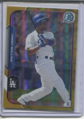 2015 Bowman Chrome gold Refractor /50 Jimmy Rollins #34 - Image 1 of 2