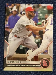 ALBERT PUJOLS  2022 TOPPS NOW --3000TH MLB APPEARANCE--#302  CARDINALS - Picture 1 of 2