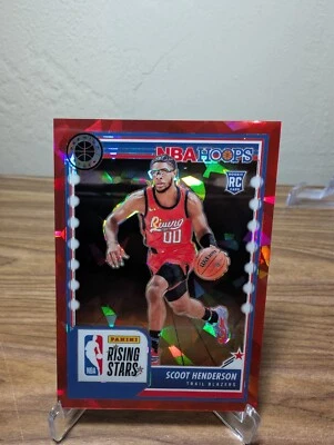 2023-24 Panini NBA Hoops Premium Stock Scoot Henderson #280 Red Ice /99 RC - Image 1 of 2