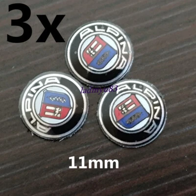 Calcomanías para llaves de 11 mm 3 piezas coche control remoto llave centro insignia pegatina para ALPINA B5 B7 Foto 1 de 3