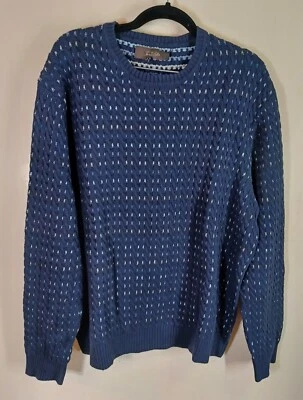 Tasso Elba Mens Crewneck Cotton Nylon Pullover Sweater Dark Blue XL - Image 1 of 4