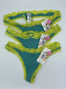 3er-Pack Maidenform flirtende Hose blau/grün Damen Größe 5/S Stil #40107 C25 - Bild 1 von 2
