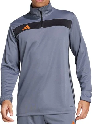 adidas Tiro 25 Essentials Mens Training Top Grey Long Sleeve Half Zip Football - Image 1 of 4