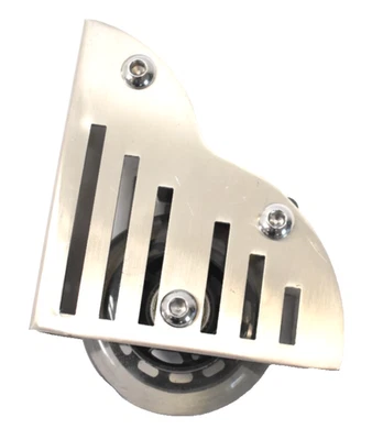 Rodillo de piso rodante de acero inoxidable para escalera de biblioteca con unidad de repuesto de freno Foto 1 de 4