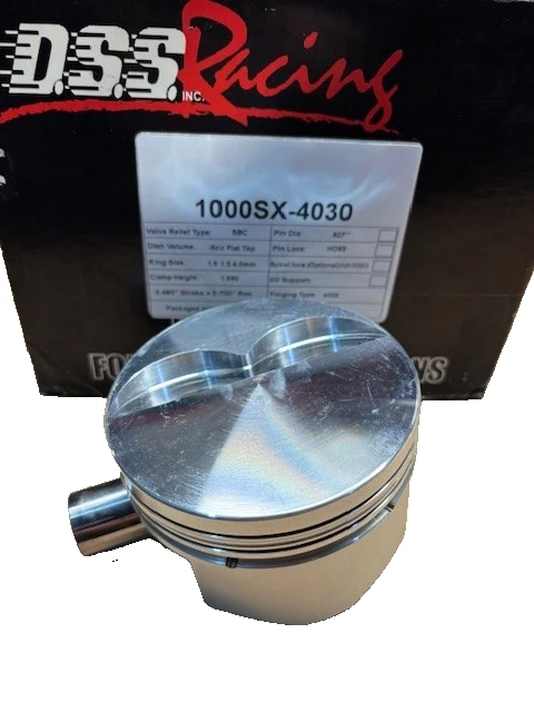 SBC 350 Forged flat top -5cc pistons DSS Racing SX pistons. 4.030 Bore — 第 1/1 张图片