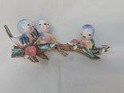 Vtg Japan Norcrest Porcelain 3 Bluebirds On Branch Bright Colors 1950’s See Disc