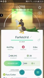 Galarian Farfetch'd Pokémon Tr@de GO - Bild 1 von 2
