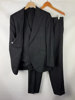 Dolce & Gabbana Hombre 3 Piezas Lana Rayas Traje Blazer Pantalones Chaleco Talla 52 EE. UU. 42 Foto 1 de 4